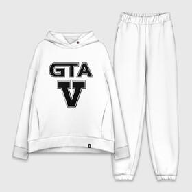 Женский костюм хлопок Oversize с принтом GTA 5 в Тюмени,  |  | five | grand theft auto | gta | gta 5 | logo | гта | гта пять | лого | логотип