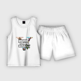 Детская пижама с шортами хлопок с принтом GTA five в Тюмени,  |  | five | grand theft auto | gta | gta 5 | logo | гта | гта пять | лого | логотип