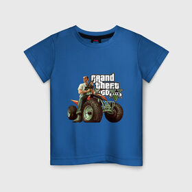 Детская футболка хлопок с принтом GTA V в Тюмени, 100% хлопок | круглый вырез горловины, полуприлегающий силуэт, длина до линии бедер | criminal action | games | grand theft auto | gta 5 | race | гта 5 | игры