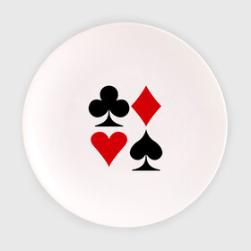 Тарелка с принтом Масти карт в Тюмени, фарфор | диаметр - 210 мм
диаметр для нанесения принта - 120 мм | poker | игра | игры | карточная игра | карты | масти карт | покер