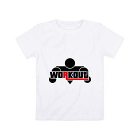 Детская футболка хлопок с принтом WorkOut GTA V Style в Тюмени, 100% хлопок | круглый вырез горловины, полуприлегающий силуэт, длина до линии бедер | gta v | sport | workout | спорт