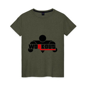 Женская футболка хлопок с принтом WorkOut GTA V Style в Тюмени, 100% хлопок | прямой крой, круглый вырез горловины, длина до линии бедер, слегка спущенное плечо | gta v | sport | workout | спорт