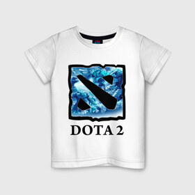 Детская футболка хлопок с принтом Dota 2 logo blue в Тюмени, 100% хлопок | круглый вырез горловины, полуприлегающий силуэт, длина до линии бедер | дота | компьютерные игры