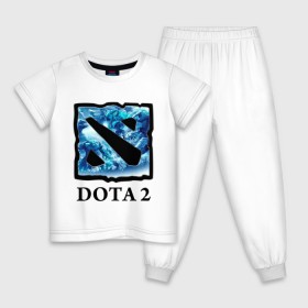 Детская пижама хлопок с принтом Dota 2 logo blue в Тюмени, 100% хлопок |  брюки и футболка прямого кроя, без карманов, на брюках мягкая резинка на поясе и по низу штанин
 | дота | компьютерные игры