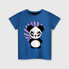 Детская футболка хлопок с принтом Злая панда. в Тюмени, 100% хлопок | круглый вырез горловины, полуприлегающий силуэт, длина до линии бедер | животные | звери | злой | медведь | медвежонок | мишка | прикольные картинки