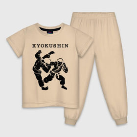 Детская пижама хлопок с принтом Киокушинкай - кекусинкай в Тюмени, 100% хлопок |  брюки и футболка прямого кроя, без карманов, на брюках мягкая резинка на поясе и по низу штанин
 | каратэ | киокушинкай