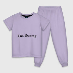 Детская пижама хлопок с принтом Los Santos в Тюмени, 100% хлопок |  брюки и футболка прямого кроя, без карманов, на брюках мягкая резинка на поясе и по низу штанин
 | Тематика изображения на принте: gta | los santos | гта | игры | лос сантос