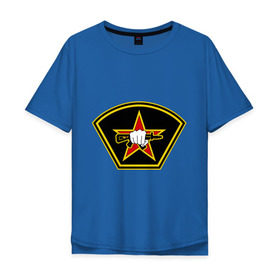 Мужская футболка хлопок Oversize с принтом Боевая единица в Тюмени, 100% хлопок | свободный крой, круглый ворот, “спинка” длиннее передней части | боевая единица | внутренние войска | герб | силовая структура | спецназ
