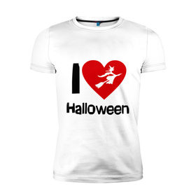 Мужская футболка премиум с принтом I love halloween (Я люблю хэллоуин) в Тюмени, 92% хлопок, 8% лайкра | приталенный силуэт, круглый вырез ворота, длина до линии бедра, короткий рукав | 31 октября | hallowin | haloveen | haloven | halovin | halowen | hellowee | heloven | helovin | день всех святых | день святых | привидение | призрак | смайл | халлоуин | халоуин | халувин | хелловин | хеллоуин | хеллуин | хеловин