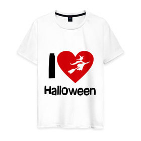 Мужская футболка хлопок с принтом I love halloween (Я люблю хэллоуин) в Тюмени, 100% хлопок | прямой крой, круглый вырез горловины, длина до линии бедер, слегка спущенное плечо. | 31 октября | hallowin | haloveen | haloven | halovin | halowen | hellowee | heloven | helovin | день всех святых | день святых | привидение | призрак | смайл | халлоуин | халоуин | халувин | хелловин | хеллоуин | хеллуин | хеловин