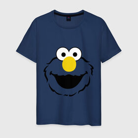Мужская футболка хлопок с принтом Sesame Street Elmo Big Smile в Тюмени, 100% хлопок | прямой крой, круглый вырез горловины, длина до линии бедер, слегка спущенное плечо. | cookie monster | elmo | sesame street | улица сезам