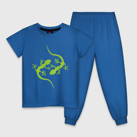 Детская пижама хлопок с принтом Ящерицы в Тюмени, 100% хлопок |  брюки и футболка прямого кроя, без карманов, на брюках мягкая резинка на поясе и по низу штанин
 | зеленый | ящерки | ящеры