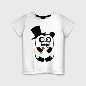 Детская футболка хлопок с принтом Мишка для парня в Тюмени, 100% хлопок | круглый вырез горловины, полуприлегающий силуэт, длина до линии бедер | мишка для парня | парные | прикольные картинки