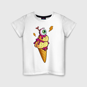 Детская футболка хлопок с принтом Zombie ice cream в Тюмени, 100% хлопок | круглый вырез горловины, полуприлегающий силуэт, длина до линии бедер | 