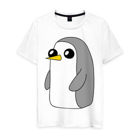 Мужская футболка хлопок с принтом Гантер в Тюмени, 100% хлопок | прямой крой, круглый вырез горловины, длина до линии бедер, слегка спущенное плечо. | пингвин