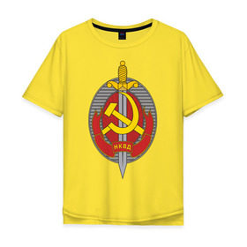 Мужская футболка хлопок Oversize с принтом НКВД в Тюмени, 100% хлопок | свободный крой, круглый ворот, “спинка” длиннее передней части | нагрудный знак | символика ссср | ссср | эмблема