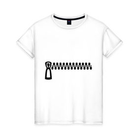 Женская футболка хлопок с принтом Молния - карман в Тюмени, 100% хлопок | прямой крой, круглый вырез горловины, длина до линии бедер, слегка спущенное плечо | Тематика изображения на принте: 