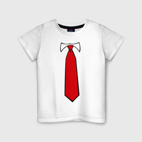 Детская футболка хлопок с принтом Галстук в Тюмени, 100% хлопок | круглый вырез горловины, полуприлегающий силуэт, длина до линии бедер | Тематика изображения на принте: 