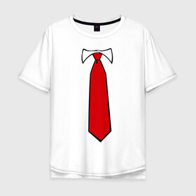 Мужская футболка хлопок Oversize с принтом Галстук в Тюмени, 100% хлопок | свободный крой, круглый ворот, “спинка” длиннее передней части | 
