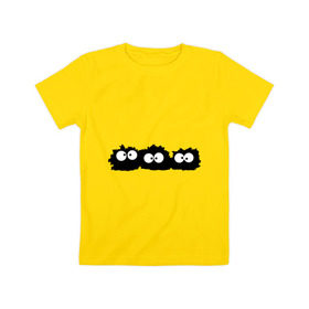 Детская футболка хлопок с принтом Монстрики в Тюмени, 100% хлопок | круглый вырез горловины, полуприлегающий силуэт, длина до линии бедер | глаза | монстр | монстрики | позитив | пушистики | смайл
