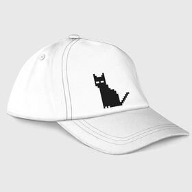 Бейсболка с принтом Пиксельный котик в Тюмени, 100% хлопок | классический козырек, металлическая застежка-регулятор размера | Тематика изображения на принте: 90 | cat | kitten | kitty | pixel | кот | котейка | котик | котики | пиксель