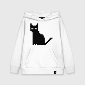 Детская толстовка хлопок с принтом Пиксельный котик в Тюмени, 100% хлопок | Круглый горловой вырез, эластичные манжеты, пояс, капюшен | 90 | cat | kitten | kitty | pixel | кот | котейка | котик | котики | пиксель