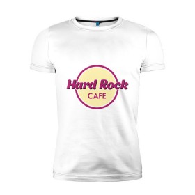 Мужская футболка премиум с принтом Hard rock в Тюмени, 92% хлопок, 8% лайкра | приталенный силуэт, круглый вырез ворота, длина до линии бедра, короткий рукав | hard rock cafe | pock | музыка | рок | рок кафе