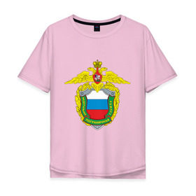 Мужская футболка хлопок Oversize с принтом ФПС в Тюмени, 100% хлопок | свободный крой, круглый ворот, “спинка” длиннее передней части | герб | кгб | силовые структуры | федеральная пограничная служба | фпс