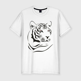 Мужская футболка премиум с принтом тигр в Тюмени, 92% хлопок, 8% лайкра | приталенный силуэт, круглый вырез ворота, длина до линии бедра, короткий рукав | tattoo | tiger | тату | тигр | узор