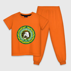 Детская пижама хлопок с принтом Отдельный арктический пограничный отряд в Тюмени, 100% хлопок |  брюки и футболка прямого кроя, без карманов, на брюках мягкая резинка на поясе и по низу штанин
 | арктика | отряд | погран | пограничный