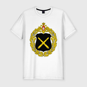 Мужская футболка премиум с принтом РВиА(5) в Тюмени, 92% хлопок, 8% лайкра | приталенный силуэт, круглый вырез ворота, длина до линии бедра, короткий рукав | армейские | рвиа(5) | силовые структуры
