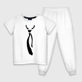 Детская пижама хлопок с принтом Болтающийся галстук в Тюмени, 100% хлопок |  брюки и футболка прямого кроя, без карманов, на брюках мягкая резинка на поясе и по низу штанин
 | 