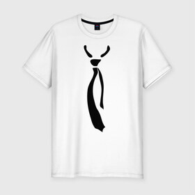 Мужская футболка премиум с принтом Болтающийся галстук в Тюмени, 92% хлопок, 8% лайкра | приталенный силуэт, круглый вырез ворота, длина до линии бедра, короткий рукав | 