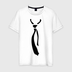 Мужская футболка хлопок с принтом Болтающийся галстук в Тюмени, 100% хлопок | прямой крой, круглый вырез горловины, длина до линии бедер, слегка спущенное плечо. | Тематика изображения на принте: 