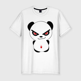 Мужская футболка премиум с принтом Злая панда в Тюмени, 92% хлопок, 8% лайкра | приталенный силуэт, круглый вырез ворота, длина до линии бедра, короткий рукав | панда