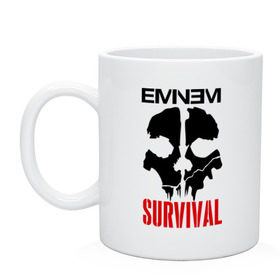 Кружка с принтом Eminem - Survival в Тюмени, керамика | объем — 330 мл, диаметр — 80 мм. Принт наносится на бока кружки, можно сделать два разных изображения | eminem   survival | gangsta | gansta | hip | hip hop | hop | media | rap | survival выживание | еп | рэп | рэпчина | хип | хип хоп | хоп | эминем