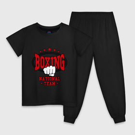 Детская пижама хлопок с принтом Boxing national team в Тюмени, 100% хлопок |  брюки и футболка прямого кроя, без карманов, на брюках мягкая резинка на поясе и по низу штанин
 | кикбоксинг