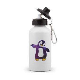 Бутылка спортивная с принтом Пингвин просто космос в Тюмени, металл | емкость — 500 мл, в комплекте две пластиковые крышки и карабин для крепления | пингвин