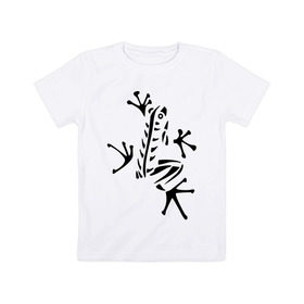 Детская футболка хлопок с принтом Лягуха в Тюмени, 100% хлопок | круглый вырез горловины, полуприлегающий силуэт, длина до линии бедер | животные | лягушка | лягушка путешественница | подарки