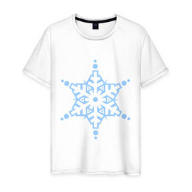 Мужская футболка хлопок с принтом Кристальная снежинка в Тюмени, 100% хлопок | прямой крой, круглый вырез горловины, длина до линии бедер, слегка спущенное плечо. | Тематика изображения на принте: 2014 | happy | happy new year | new year | santa | santa clows | год лошади | кристал | кристалическая звезда | кристальная снежинка | лошадь | новый год | олень | рудольф | санта | санта клаус | снег | снежинка