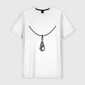 Мужская футболка премиум с принтом Амулет с кельтским узором в Тюмени, 92% хлопок, 8% лайкра | приталенный силуэт, круглый вырез ворота, длина до линии бедра, короткий рукав | амулет | с кельтским узором | узор | фетиш