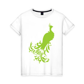 Женская футболка хлопок с принтом Жар-птица в Тюмени, 100% хлопок | прямой крой, круглый вырез горловины, длина до линии бедер, слегка спущенное плечо | жар птица | огонь | прикольные картинки | птица | сказка