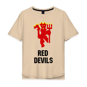 Мужская футболка хлопок Oversize с принтом red devils (manchester united) в Тюмени, 100% хлопок | свободный крой, круглый ворот, “спинка” длиннее передней части | manchester | manchester united | red devils (manchester united) | манчестер | манчестер юнайтед | спорт | футбол