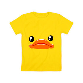 Детская футболка хлопок с принтом Утка в Тюмени, 100% хлопок | круглый вырез горловины, полуприлегающий силуэт, длина до линии бедер | Тематика изображения на принте: животные | клюв | птицы | утка