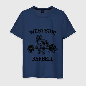 Мужская футболка хлопок с принтом Westside barbell в Тюмени, 100% хлопок | прямой крой, круглый вырез горловины, длина до линии бедер, слегка спущенное плечо. | westside barbell | силовой спорт | спорт