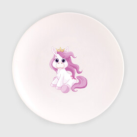 Тарелка 3D с принтом Пони (маленькая принцесса) в Тюмени, фарфор | диаметр - 210 мм
диаметр для нанесения принта - 120 мм | корона | пони | розовая пони