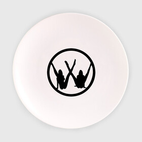 Тарелка 3D с принтом Две девушки значок в Тюмени, фарфор | диаметр - 210 мм
диаметр для нанесения принта - 120 мм | Тематика изображения на принте: девушки | логотип | фольксваген