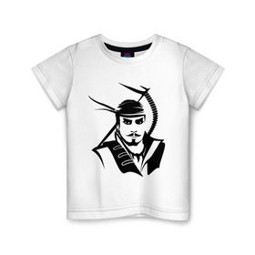 Детская футболка хлопок с принтом Пират в Тюмени, 100% хлопок | круглый вырез горловины, полуприлегающий силуэт, длина до линии бедер | пират