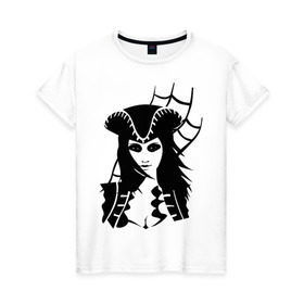Женская футболка хлопок с принтом Пиратка в Тюмени, 100% хлопок | прямой крой, круглый вырез горловины, длина до линии бедер, слегка спущенное плечо | девушка | караванная пиратка | пиратка | разбойница