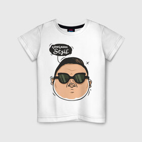 Детская футболка хлопок с принтом Gangnam Style в Тюмени, 100% хлопок | круглый вырез горловины, полуприлегающий силуэт, длина до линии бедер | 